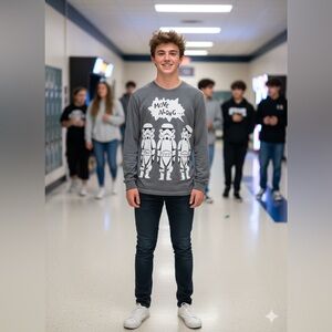 Star Wars Gray Stormtrooper Long Sleeve Tee Size small